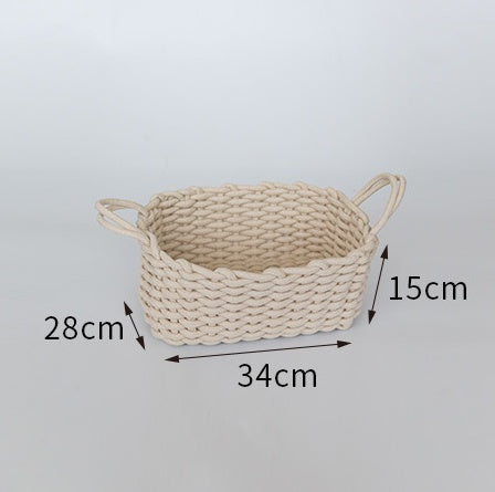 Cotton rope basket used for toy and blanket storage