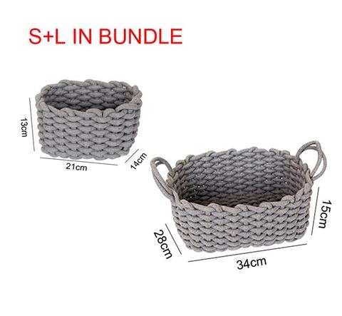 Hand-woven storage basket colour option