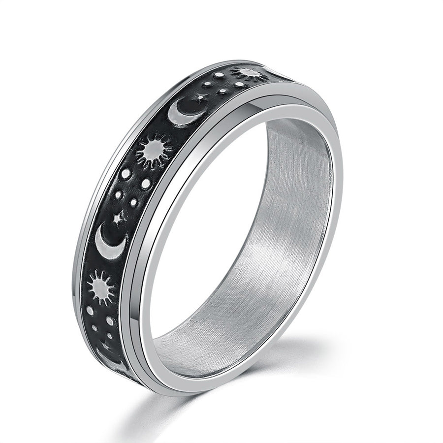 Titanium Steel Rotating Ring Stainless Steel Men's Double Rotating Ring